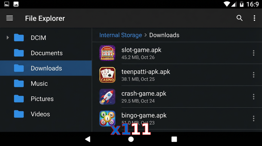 Main screen of X111 gameapk page for PK players